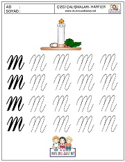 n harfi çizgi çalışması